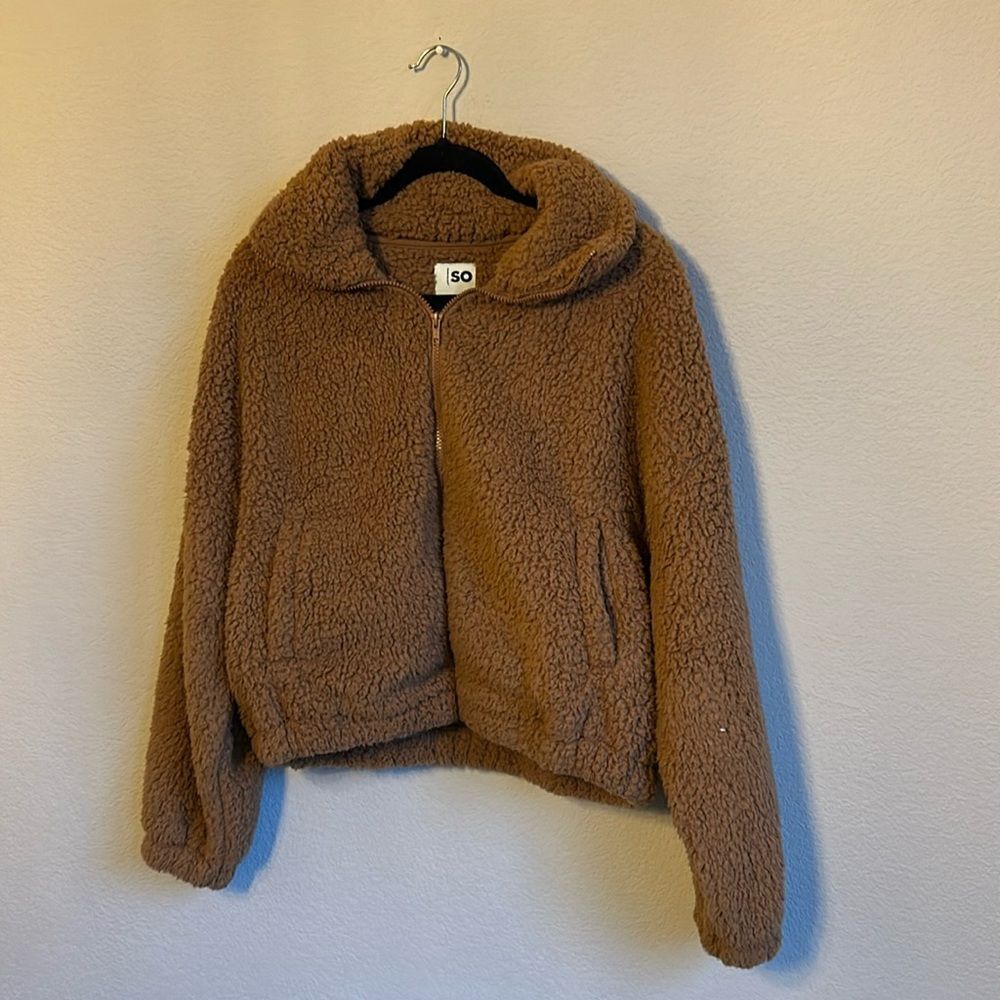 Goods for life SO cropped zipper jacket Sz XS brown